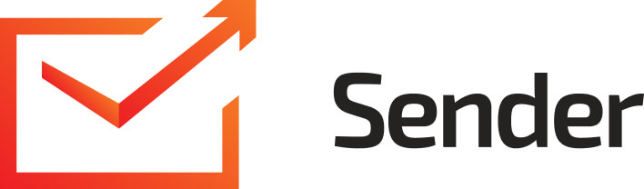 Orange and red envelope with “Sender” written in black on a white background.