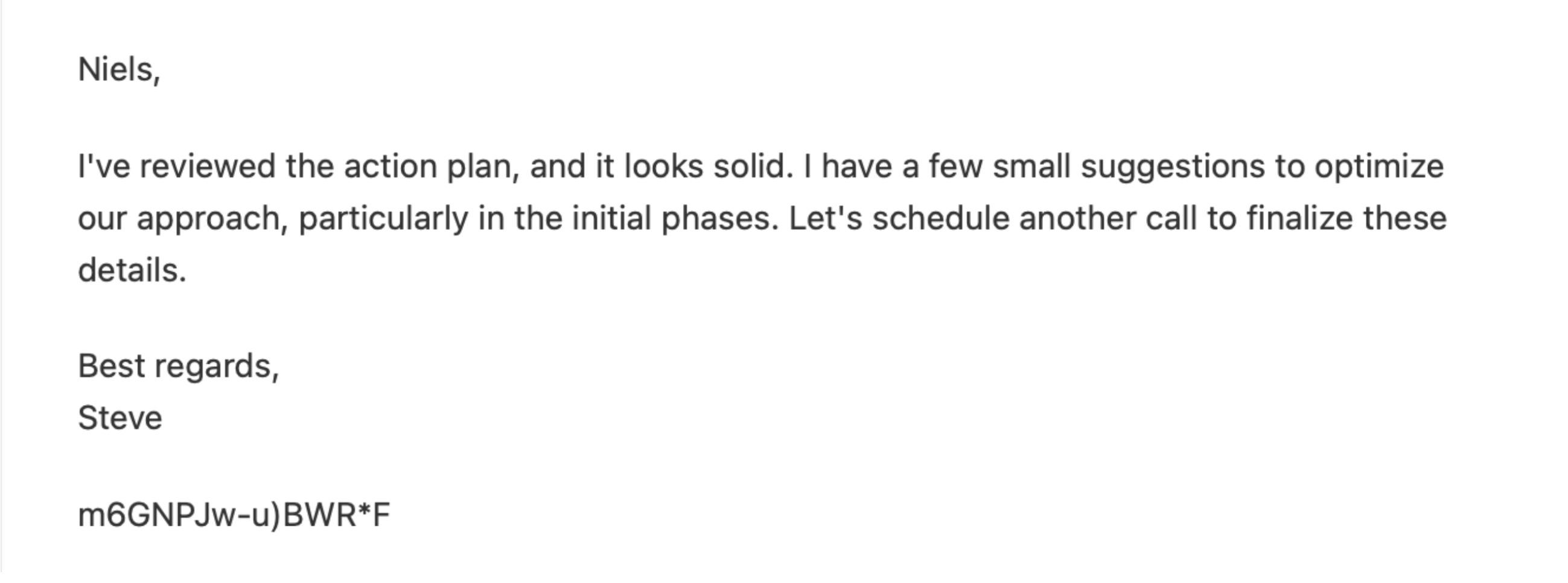 Exemplo de e-mail do Warmup