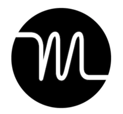 White M in black circle