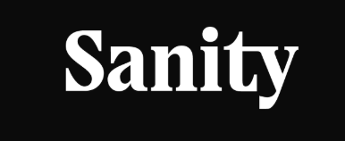 Sanity écrit en blanc sur fond noir