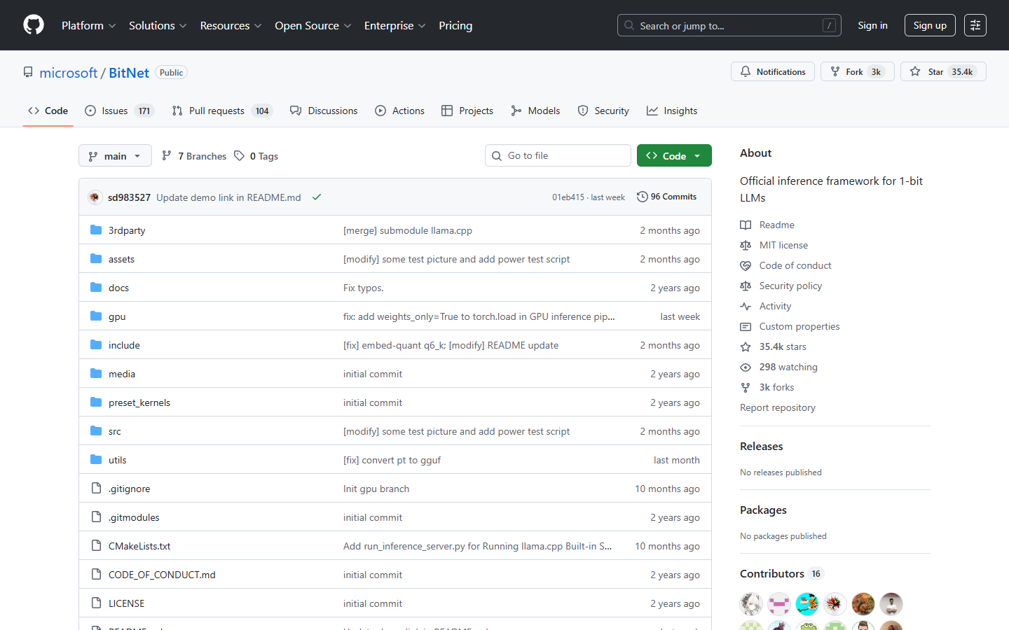 BitNet Microsoft GitHub - 1-bit LLM Framework