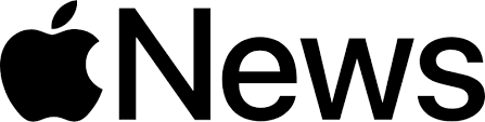 A black apple and News on a white background