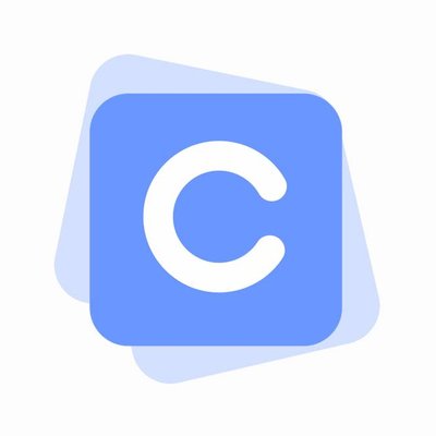 White C in a purple square