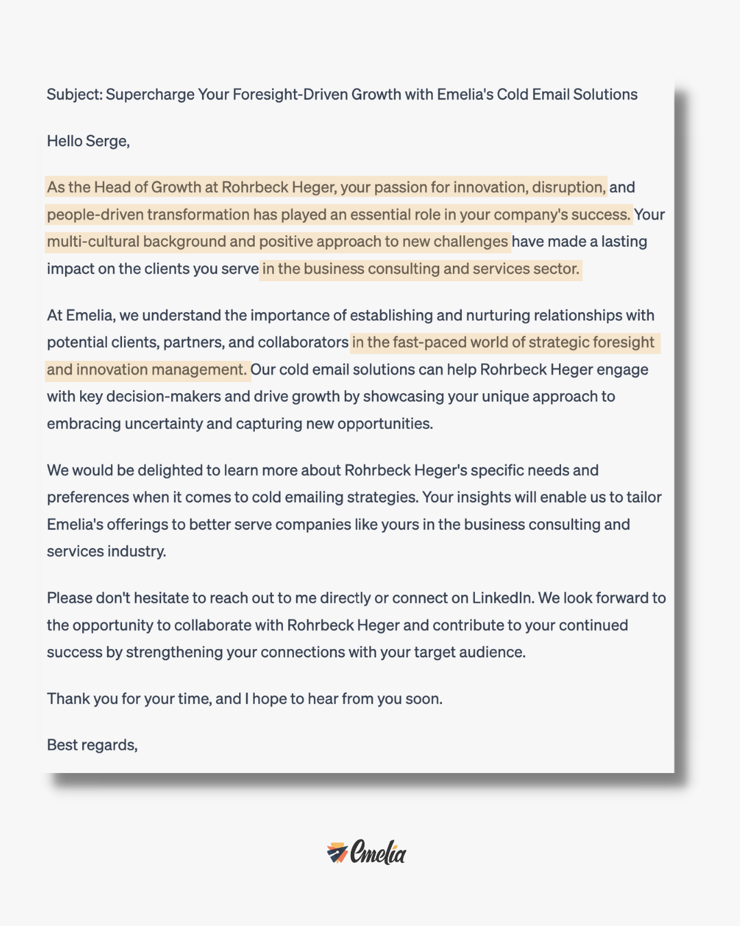 Ejemplo de correo electrónico generado con Chat GPT