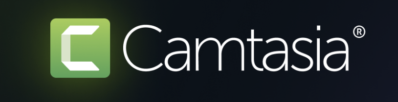 
Camtasia is written in white on a black background with a large white C in a green square next to it.
