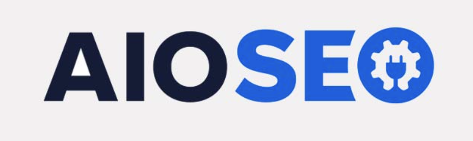 AIO in black AND SEO in blue on a white background