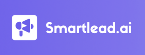 Smartlead.ai écris en blanc sur fond violet et sur le côté gauche un Gigaphone