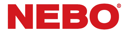 Nebo write in red on a white background