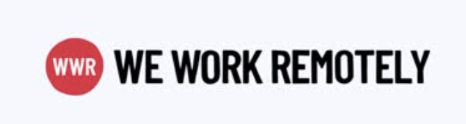 Red circle with WWR inside and WE WORK REMOTELY written in black on the right, all on a white background.