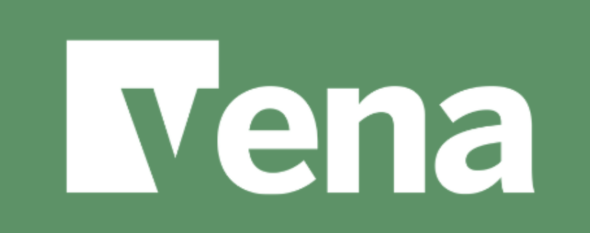 Vena written in white on a green background