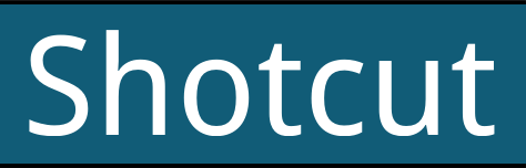Shotcut written in white on a blue background