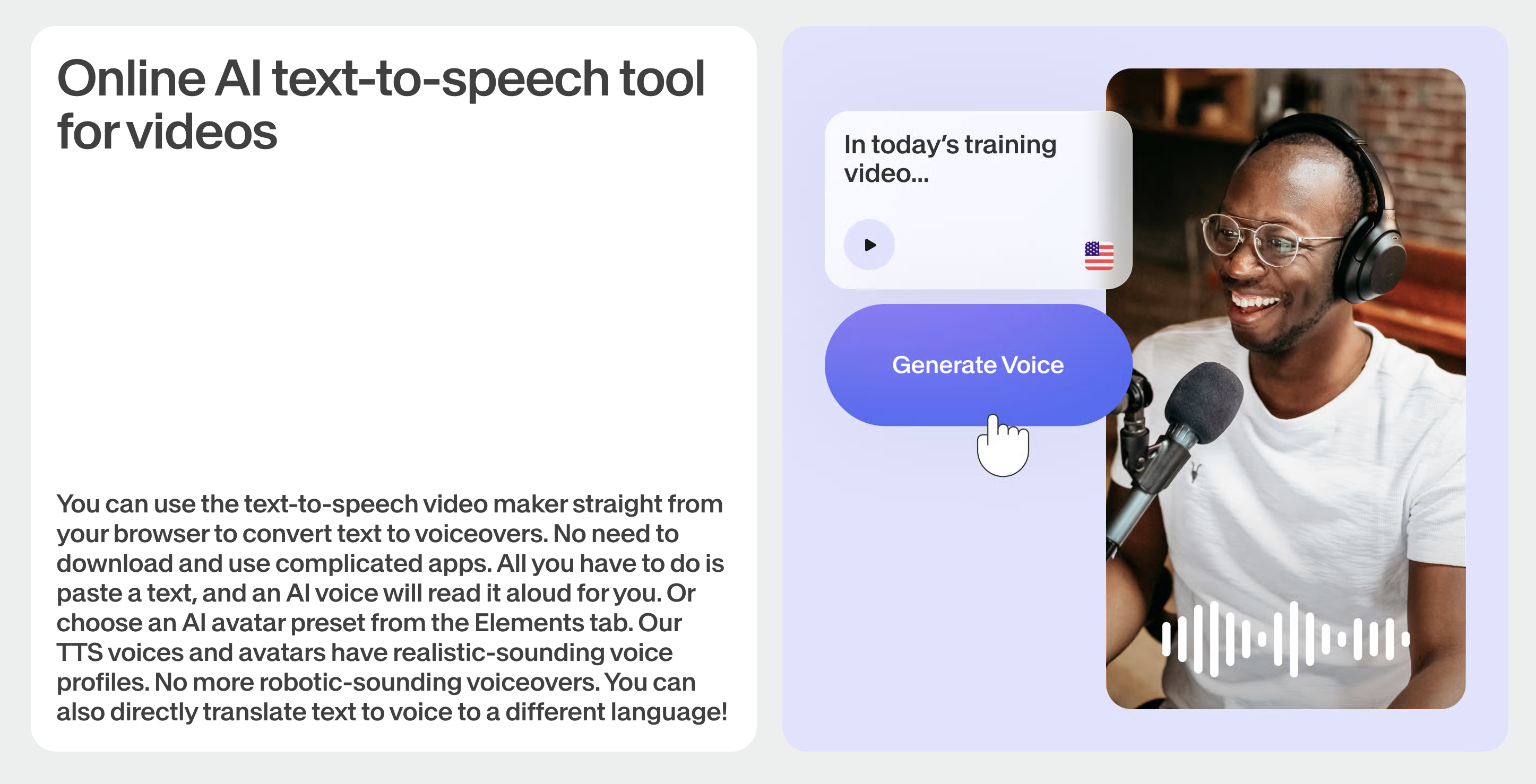 Screenshot of a page from the VEED website