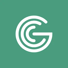 Logo G written in white on a green background