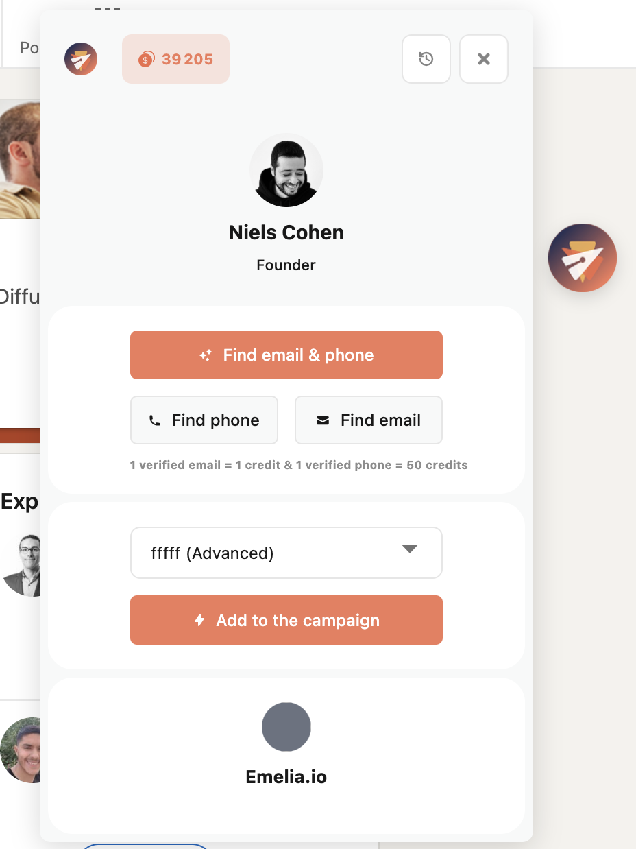 Capture d'ecran annoncant l'extension chrome d'Emelia