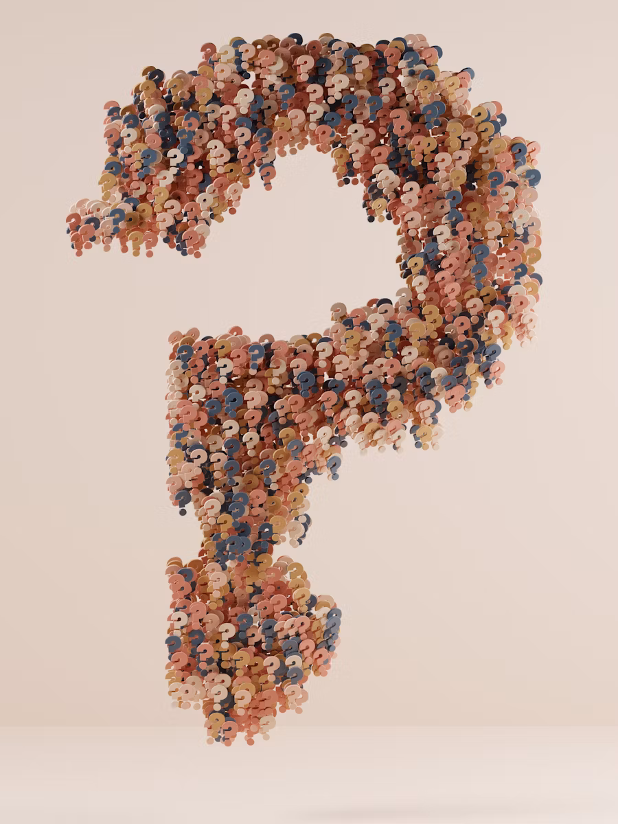 Question mark made with lots of little question marks