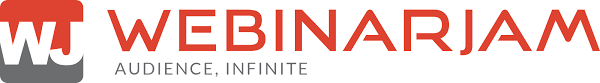 Webinarjam written in red on a white background