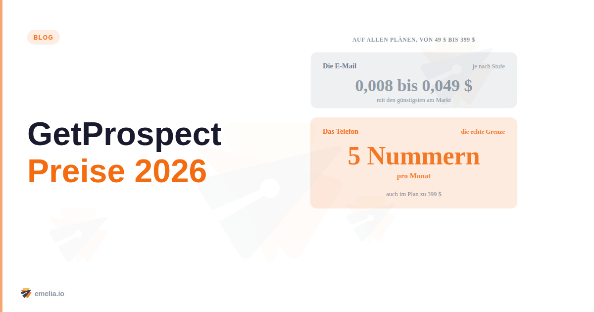 GetProspect Preise 2026: Pläne, Credits und Kosten pro E-Mail