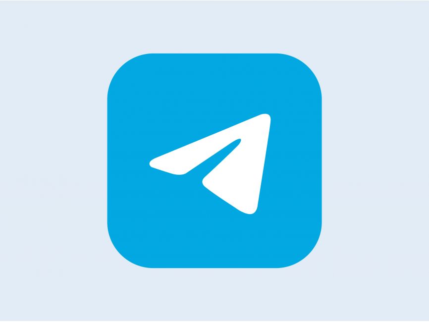 White envelope on blue background