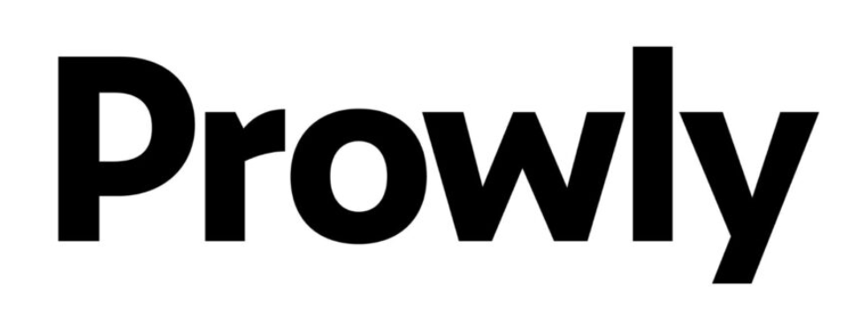 Prowly written in black on a white background