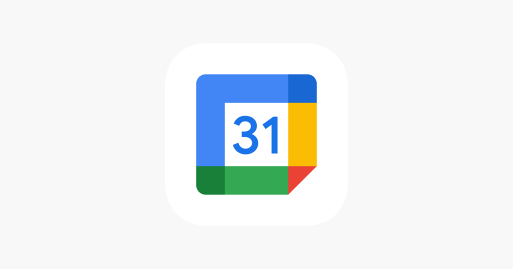 Date de l'agenda le 31 dans un carre blanc et colore de jaune rouge vert et bleu
