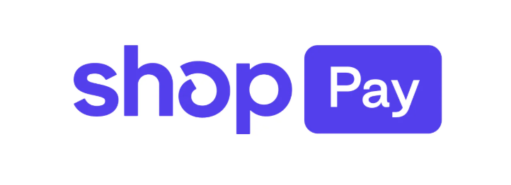 Shop Pay written in purple on a white background