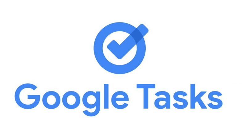 Google Tasks written in electric blue on a white background