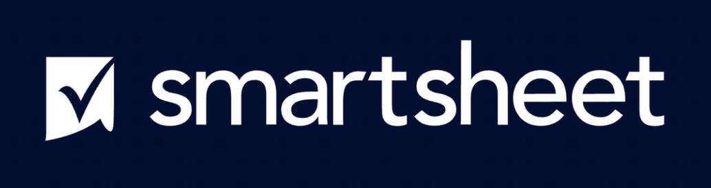 Smartsheet written in white on a black background