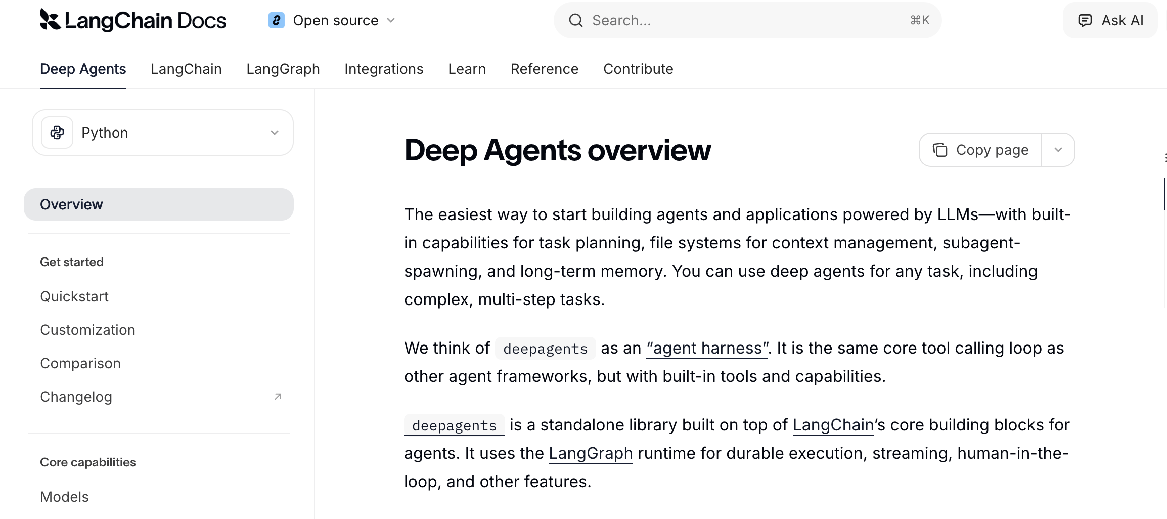 Scrrenshot of Deep Agent LangChain