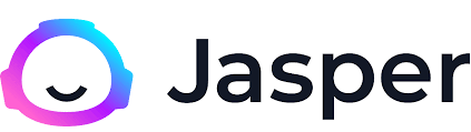 Jasper is written in black on a white background with a small multicolored head next to it.