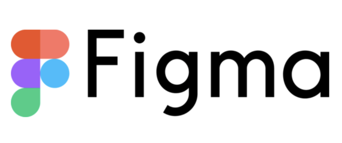 
Figma written in black on a white background with a colored logo on the left