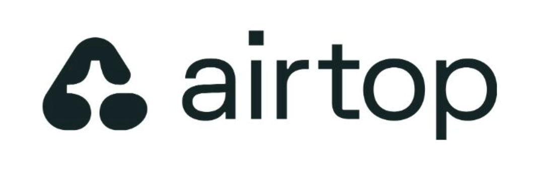 Airtop Write in black on a white background