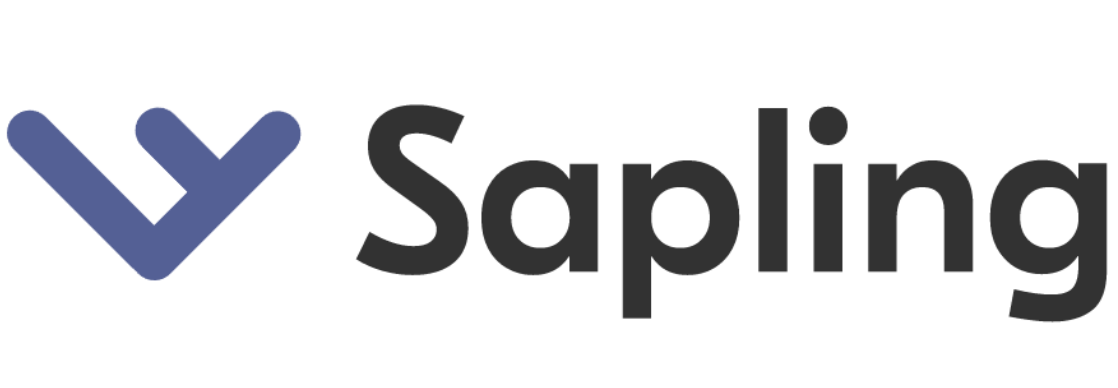 Sapling written in large black letters on a white background