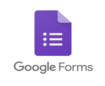 Purple and white page with Google Forms written underneath in gray.