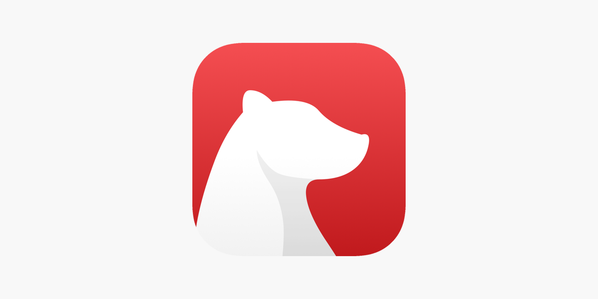 Red square with a white bear inside