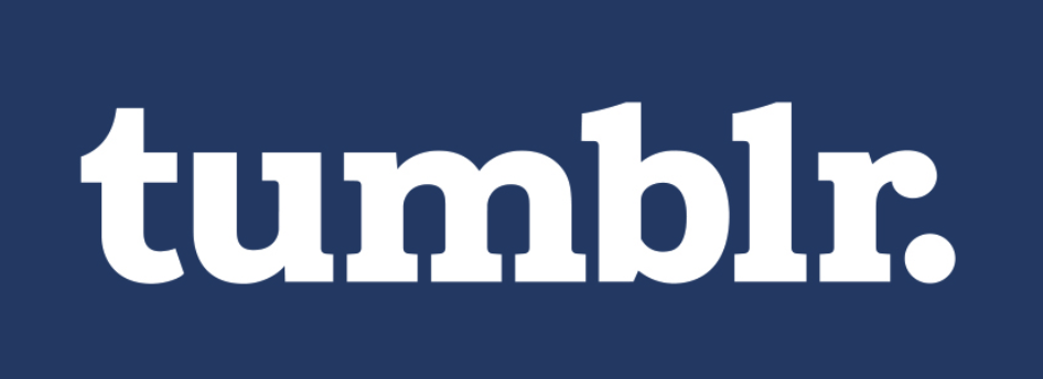 Tumblr written in white on a navy blue background