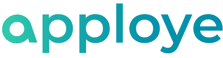 Apploye written in shades of green on a white background
