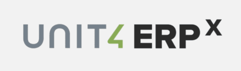 UNIT written in gray, 4 in green, and ERP in black