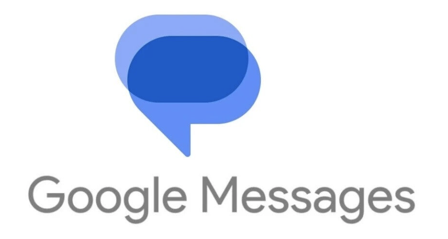 Google message written in gray with a blue bubble above it