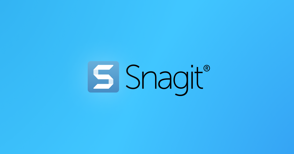 Snagit writes in black on a light blue background