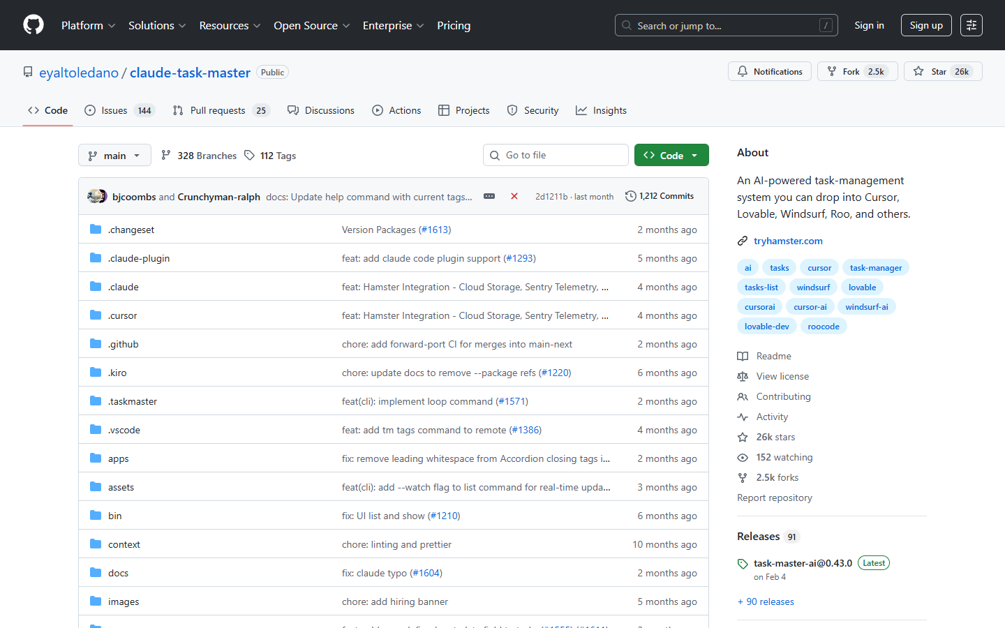 Screenshot claude task master