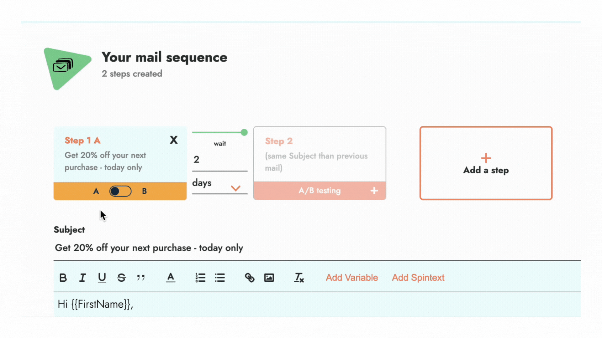 Gift Emelia A/B testing