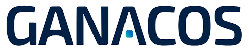 Ganacos written in dark blue on a white background