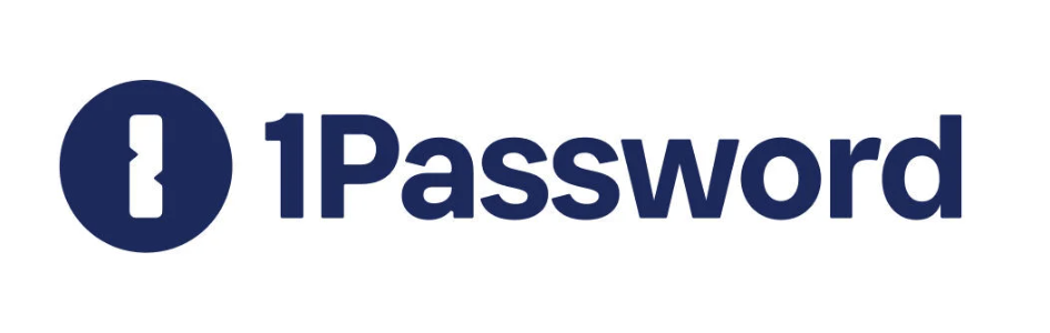 1Password written in dark blue on a white background