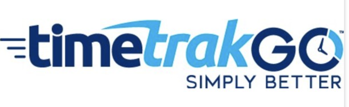 TIME and GO written in dark blue and TRACK written in light blue