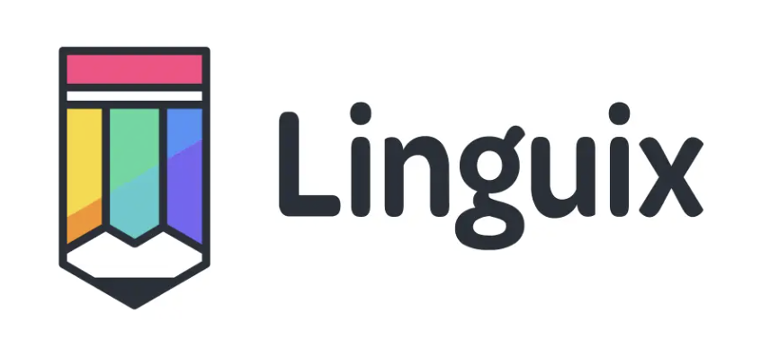 Linguis ecris en noir sur fond blanc et a cote un petit crayon coloré