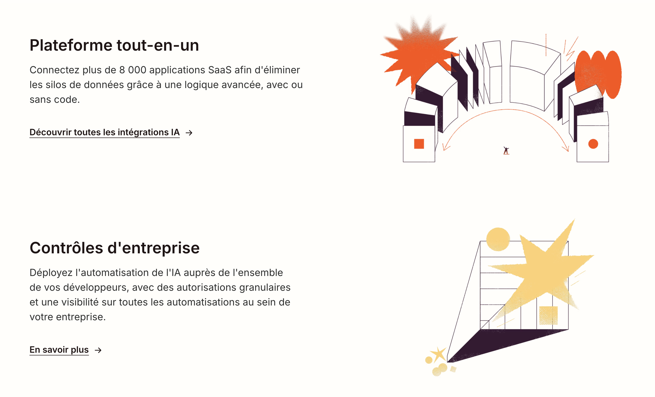 Capture d'ecran fonctionnalités Zapier