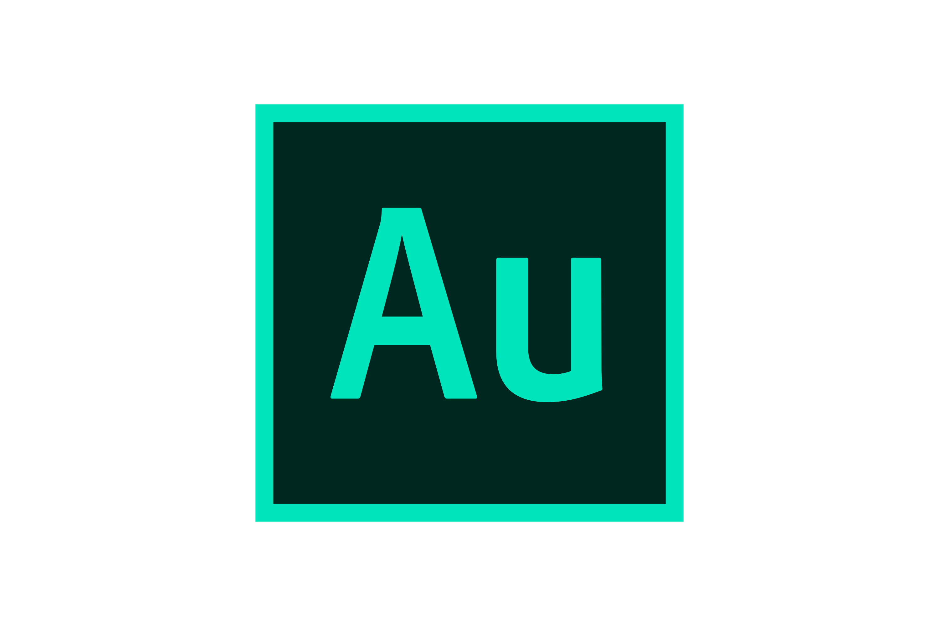 AU written in green on a black background