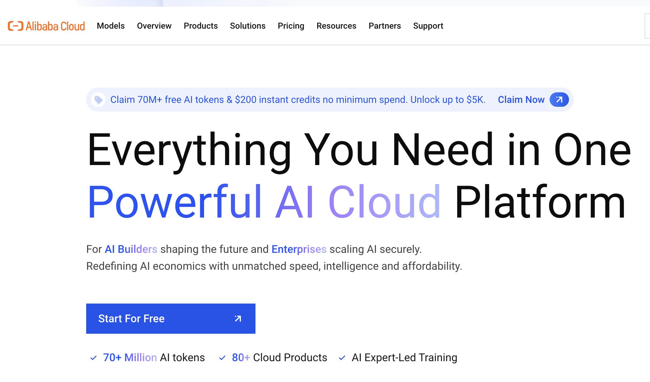 Screenshot for Alibaba dashboard