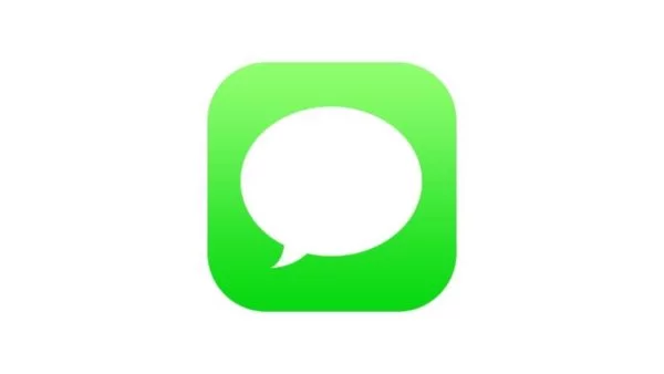 Green and white message logo