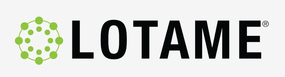 Round green logo with small green dots and Lotam written in black, all on a white background.